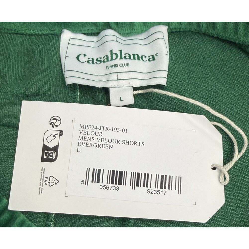 Casablanca Green Velour Athletic Shorts - Picture 6 of 11
